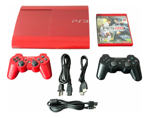 Playstation 3 Super Slim 500gb Ps3 Vermelho Completo Game Sony
