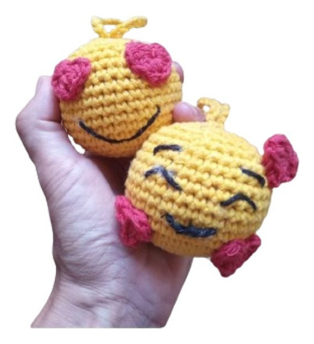 Llavero Emojis Amigurumi Crochet, Hecho A Mano! Pack X 2 