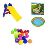 Piscina Inflable Grande + 500 Pelotas + Rodadero + Inflador