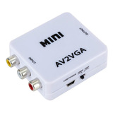 Mini Adaptador  Rca Av Para Vga 1080p Conversor 