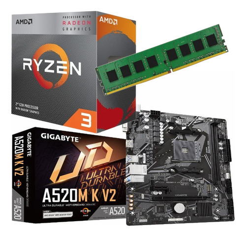 Combo Actualizacion Pc Amd Ryzen 3 3200g Mother 8 Gb Ddr4