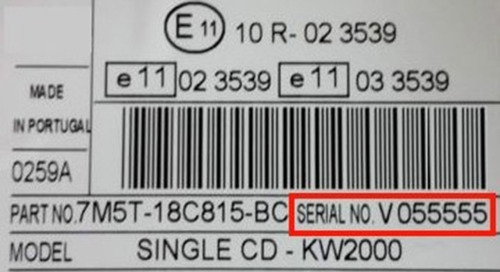 Codigo Enter Keycode Radio Sony Ford Focus Ghia 2009 Vseries