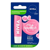 Bálsamo Labial Nivea Soft Rose  24h De Humectación 4.8gr 