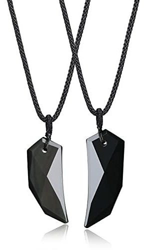 Cadena, Collar Para Hombr Coai Lobo Wooth Piedra A Juego Par