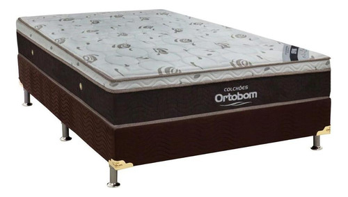 Cama Box Casal: Colchão Molas Ortobom Superpocket Sleep King