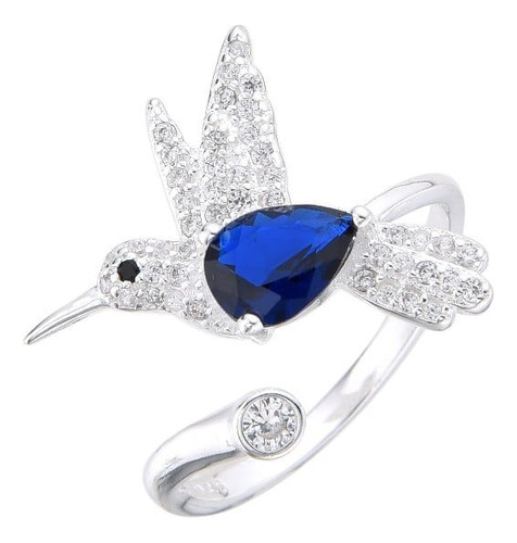 Anillo Ajustable Colibri Zircon Picaflor Cubic Regalo Mujer