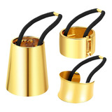 Accesorio Cubre Chongo Peinado Aro/ Pinza Coleta Metal 3pz F Color Dorado
