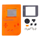 Carcasa Para Game Boy Dmg Transparente Color Naranjo Clear