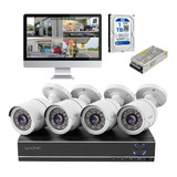 Kit X4 Camaras De Seguridad Dvr + Fuente Switch 1tb Full Hd