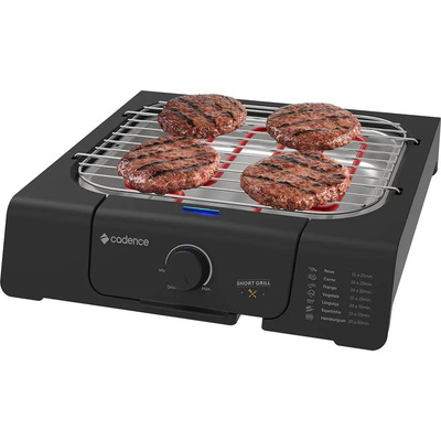 Churrasqueira Elétrica Short Grill Grl805 Preta Cadence Cor Preto | Frete grátis