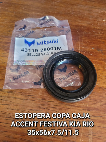 Estopera Copa Caja Accent Festiva Kia Rio 35x56x7.5/11.5 Foto 2