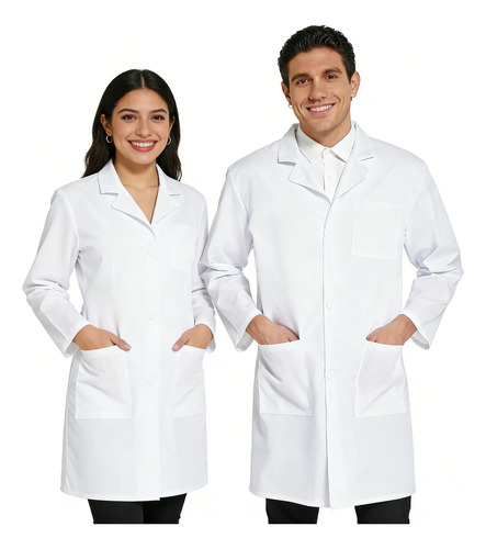 Bata Laboratorio Blanca Uniforme Médico 100% Algodón Unisex | MercadoLibre
