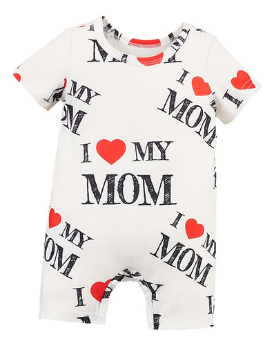 Mono Para Recién Nacido, Mono Con Estampado I Love Mom,