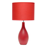 Simple Designs Lt2002-red Lámpara De Mesa De Cerámica Con Ba
