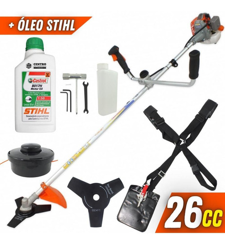 Roçadeira Vulcan Vr260p À Gasolina 2t 26cc Com Óleo Stihl