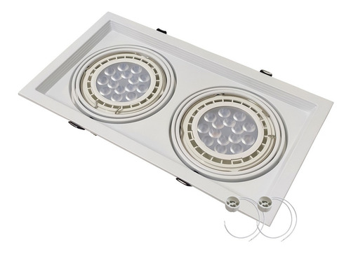 Spot Embutir 2 Luces Ar111 Apto Led Gu10 Cardanico Completo