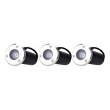 Pack 3 Focos Led Piso 1w Exterior Luz Cálida/fría - Sumatel