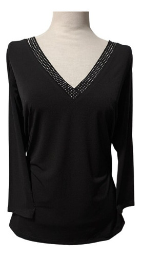 Blusa Elastizada Fiesta Con Brillo Talles Grandes Especiales