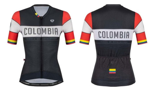 Jersey Ciclismo M/c Mujer Gw Colombia Negro Rojo