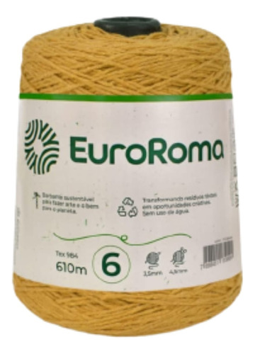 Barbante Euroroma 600g  Fio Numero 6 Colorido Escolha Cores