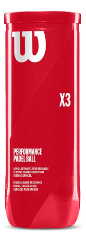 Pelota Padel Wilson Performance Paddle Profesional Tubo X 3