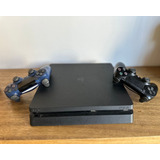 Playstation 4 Slim Negra 500 Gb Con 2 Controles Originales !