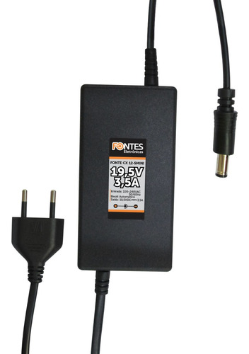 Fonte 19,5v 3,5a 2a 1a Carregador Notebook Bivolt Cftv P8/p4