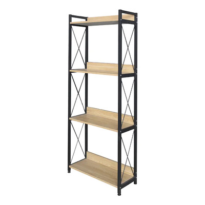 Librero Minimalista Homeasy con 4 Estantes y Estructura de Acero Color Café | Meses sin interés