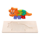Rompecabezas De Madera Para Niños Dino Puzzles Triceratops