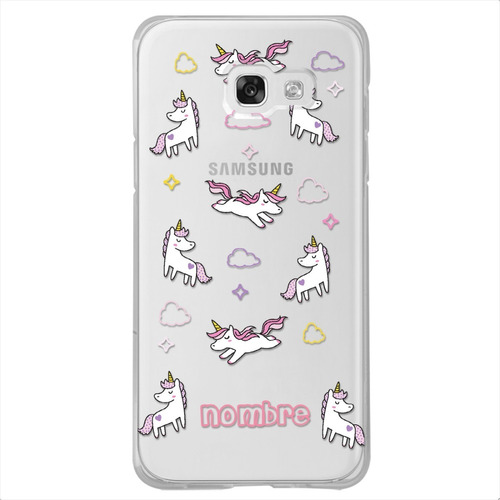 Funda Para Samsung Galaxy Unicornio Personalizada Tu Nombre