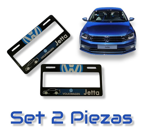 Porta Placas Jetta Universal Auto Par Kit 2 Volkswagen Azul