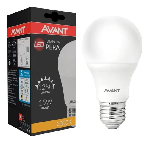 Kit 10 Lampada Led Bulbo 15w E27 Branca Quente 3000k Amarela