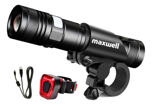 Luz Bicicleta Set Delantera +trasera Usb Impermeable Maxwell