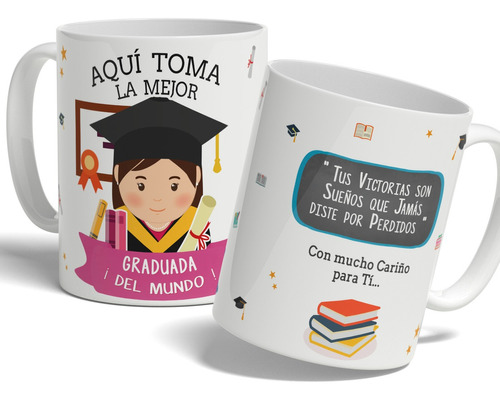 Regalo Graduación Tazas Personalizada Incluye Nombre O Frase