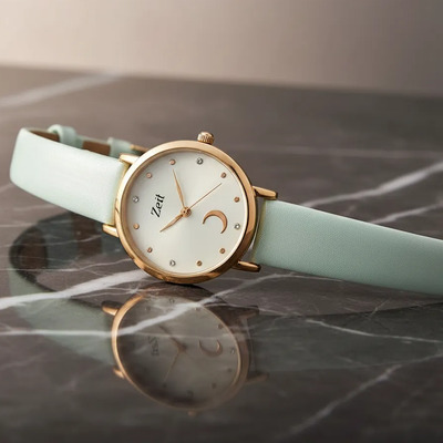 Reloj Para Dama Elegante Marca Zeit Agua Dorado Gris