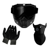 Antiparras Mascara Casco Abierto Air Flow + Guantes Cuello