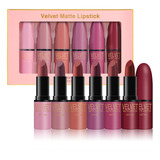 Set De Lápiz Labial De Maquillaje Mate Mate, 6 Colores, Set