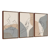 Quadro Decorativo Quarto De Casal Silhueta Luxo Moderno Casa