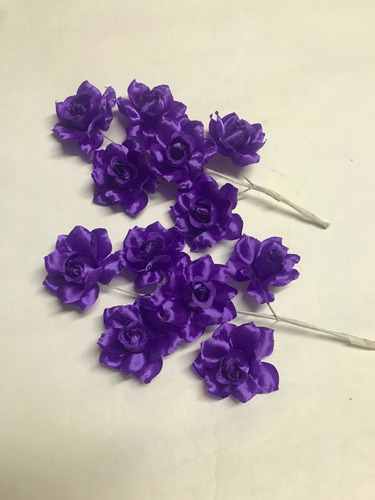 Rosas Violetas Artificiales De Tela X 12unid Novias Souvenir