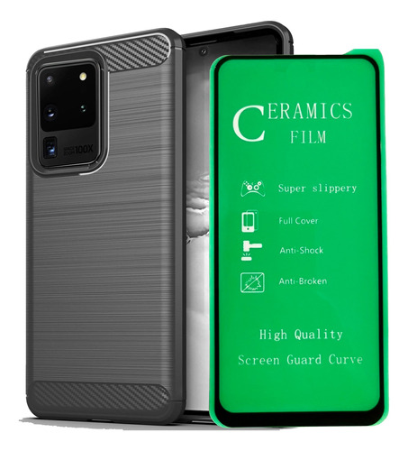 Funda Estuche Forro + Vidrio Ceramico Para Samsung