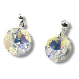 Aros Redondos Cristal Swarovski  Elements 12m Crystal Ab 