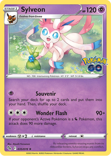 Sylveon 35/78 Cartas Pokemon Pokémon Go Sword & Shield