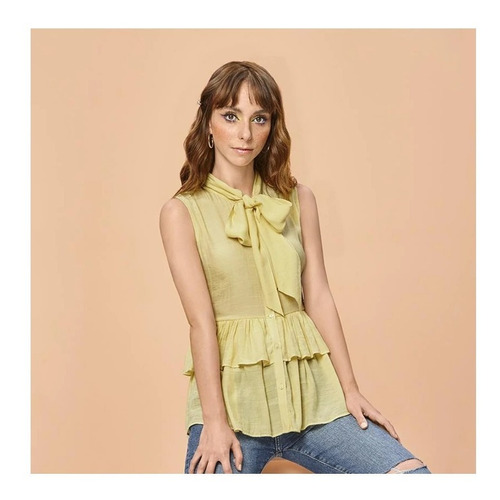 Blusa Casual Para Dama En Color Amarillo 990-43