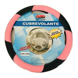 Cubre Volante Rosa Y Negro Mujer Simil Cuero Modelo Pink