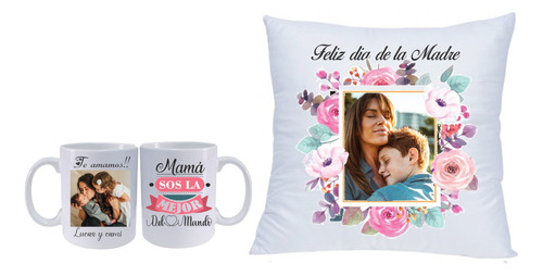 Almohada + Taza Ceramica Dia De La Madre  Personalizada Foto