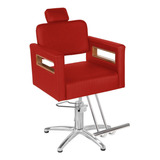 Cadeira Cabeleireiro Toscana Prime Fixa Vermelho - Pentapé