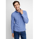 Polera Hombre Manga Larga Polo Azul Claro Fw 2023 Ferouch