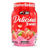 Delicious 3 Whey - Concentrado Isolado Hidrolisado 900g Ftw Sabor Morango