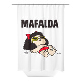 Cortina De Baño Mafalda Tela Antihongos Lavable Poliester