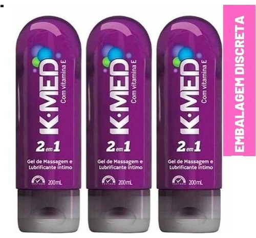 Kit 3 Unidades K Med Roxo K Med 2 Em 1 Lubrificante Intimo Í